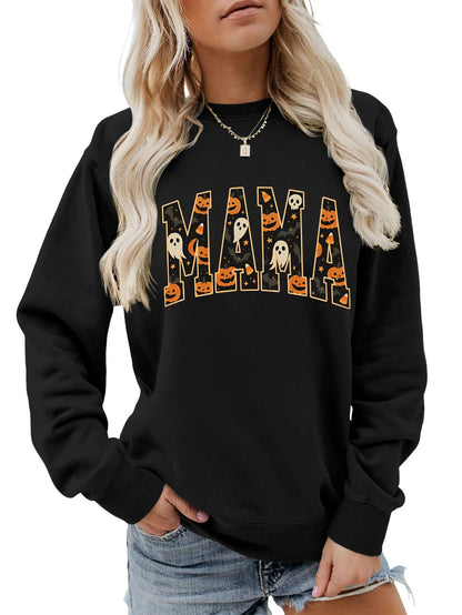 Damen Sweatshirt Halloween-Design Baumwolle Komfort Schnitt