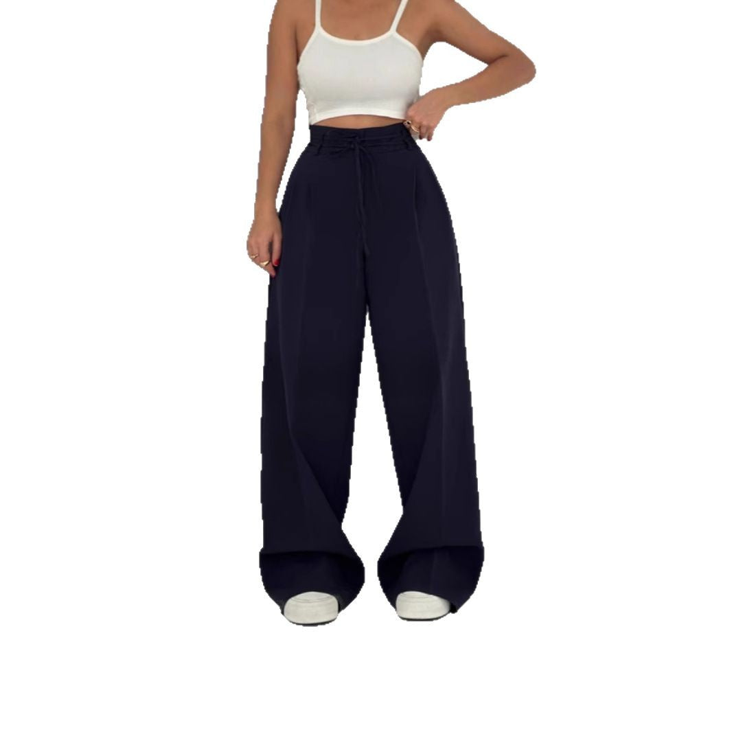 Damen Bundfalten-Hose Elastischer Taillenbund Bequem