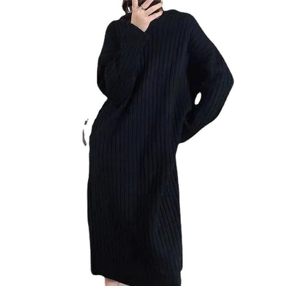 Damen Strickpullover Kapuze Rippstruktur Eveloria