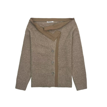 Damen Cardigan Kuschelweich mit Bindegürtel Beige
