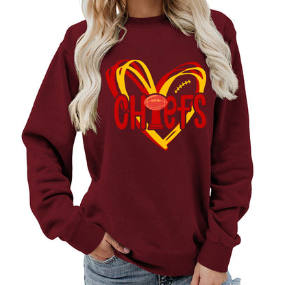 Damen Sweatshirt Herzmotiv Sportgrafiken Eveloria