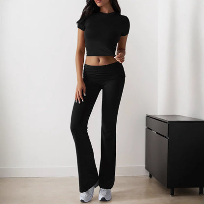 Damen Sportset Figurbetonter Flare Leggings Eveloria
