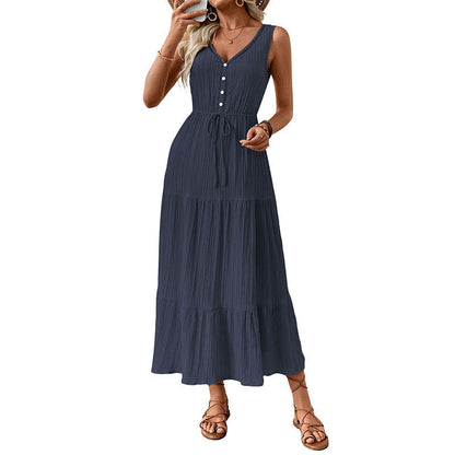 Damen Maxikleid Elastisch Rüschendetails Eveloria
