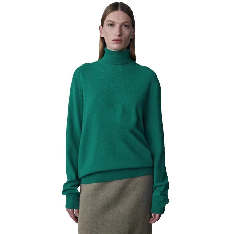 Eveloria Damen Rollkragenpullover Wolle Bequem