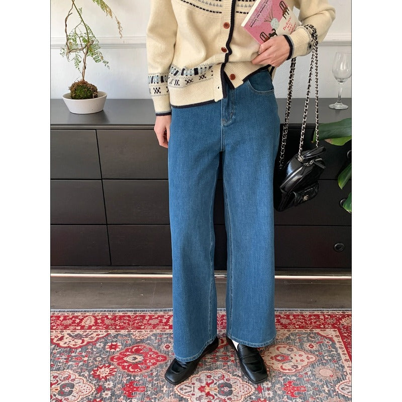 Damen High-Waist Jeans Weites Bein Eveloria - Eveloria