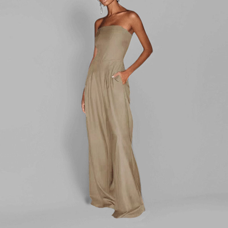 Damen Abendkleid Strapless mit Taschen Eveloria