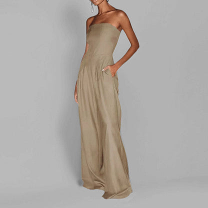 Damen Abendkleid Strapless mit Taschen Eveloria