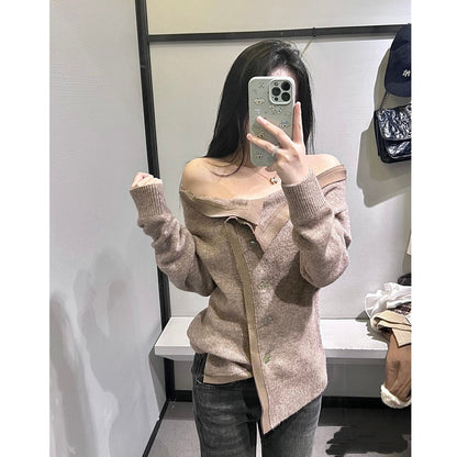 Damen Cardigan Kuschelweich mit Bindegürtel Beige