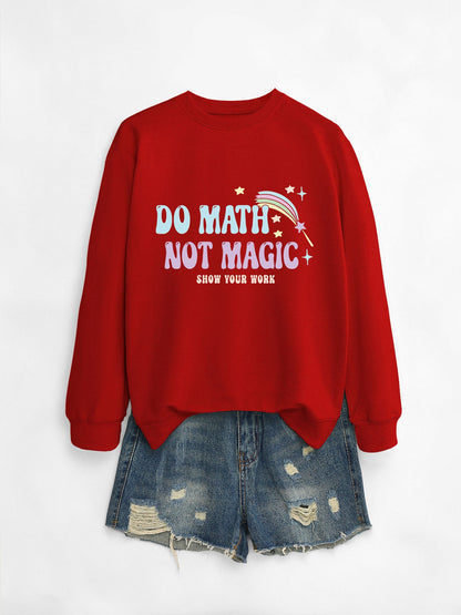 Damen Sweatshirt Mathematik-Motiv Grau Eveloria