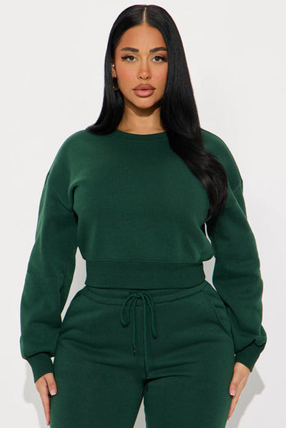 Damen Cropped Sweatshirt Voluminöse Ärmel Eveloria