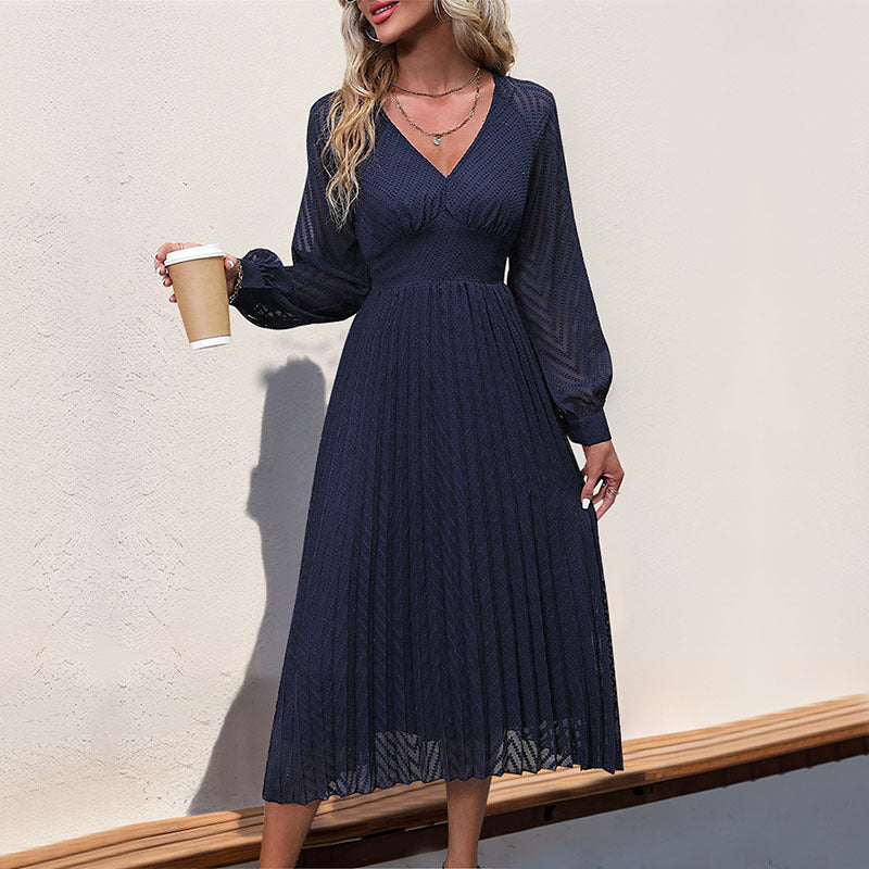Damen Midi-Kleid Rüschung Figurschmeichelnd Eveloria