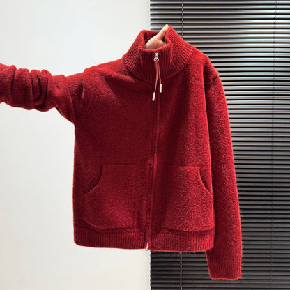 Damen Thermostrickjacke Hochschließend 2 Taschen Eveloria