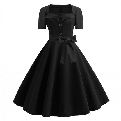 Damen Swingkleid Tailliertes Oberteil Weit schwingender Rock Eveloria
