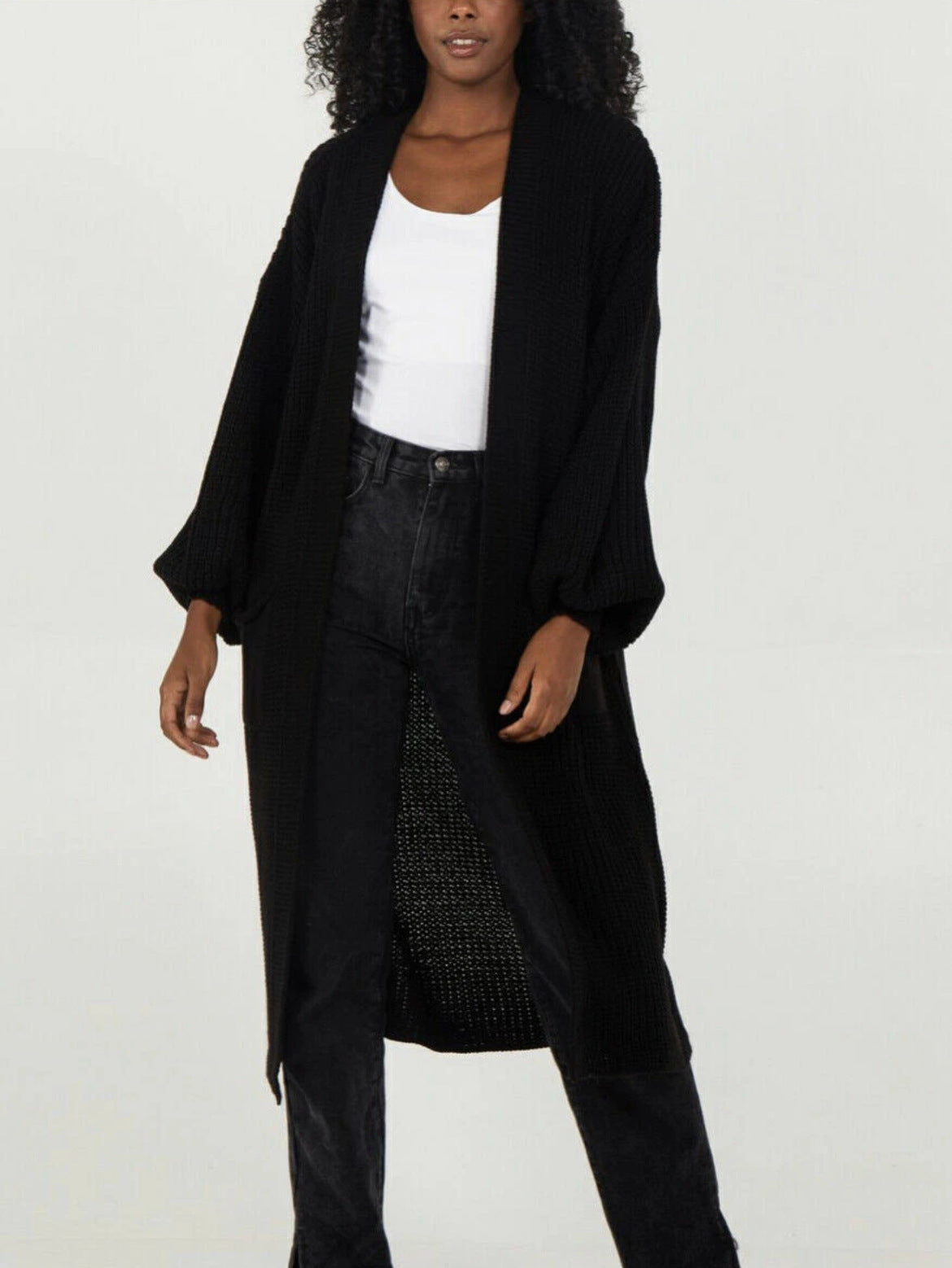 Damen Oversized Strickmantel Lässig