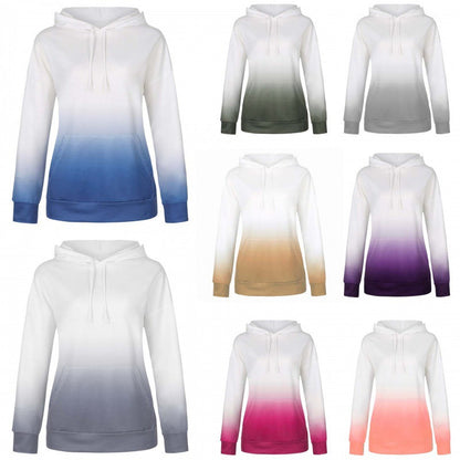 Damen Kapuzenpullover Moderner Farbverlauf Kängurutaschen - Eveloria