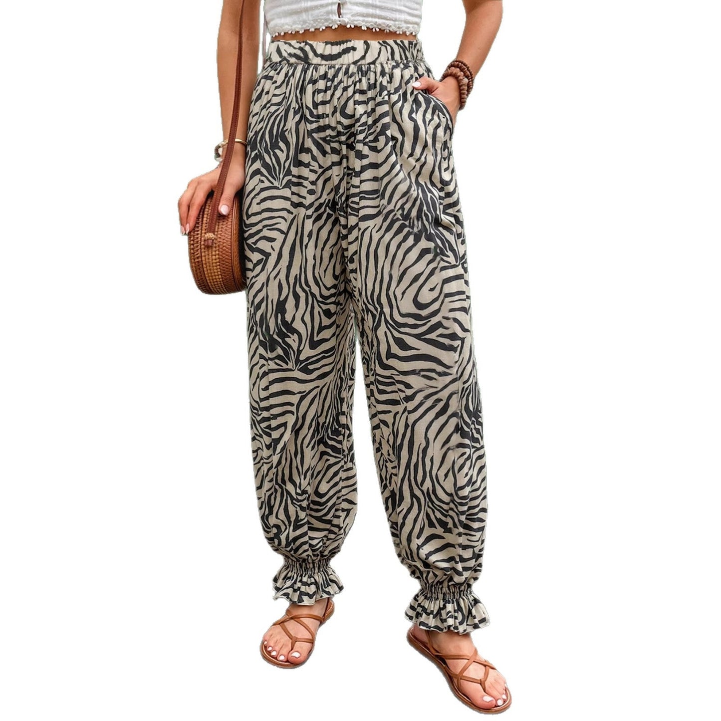 Damen Weite Stoffhose Eveloria