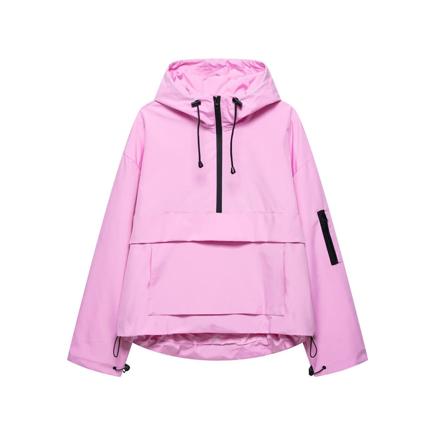 Damen Windjacke Funktionale Kapuzenjacke mit Kängurutasche