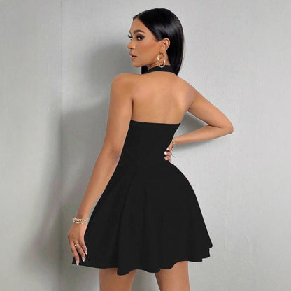 Damen Abendkleid A-Linie Tiefes Dekolleté Schwingender Saum Eveloria