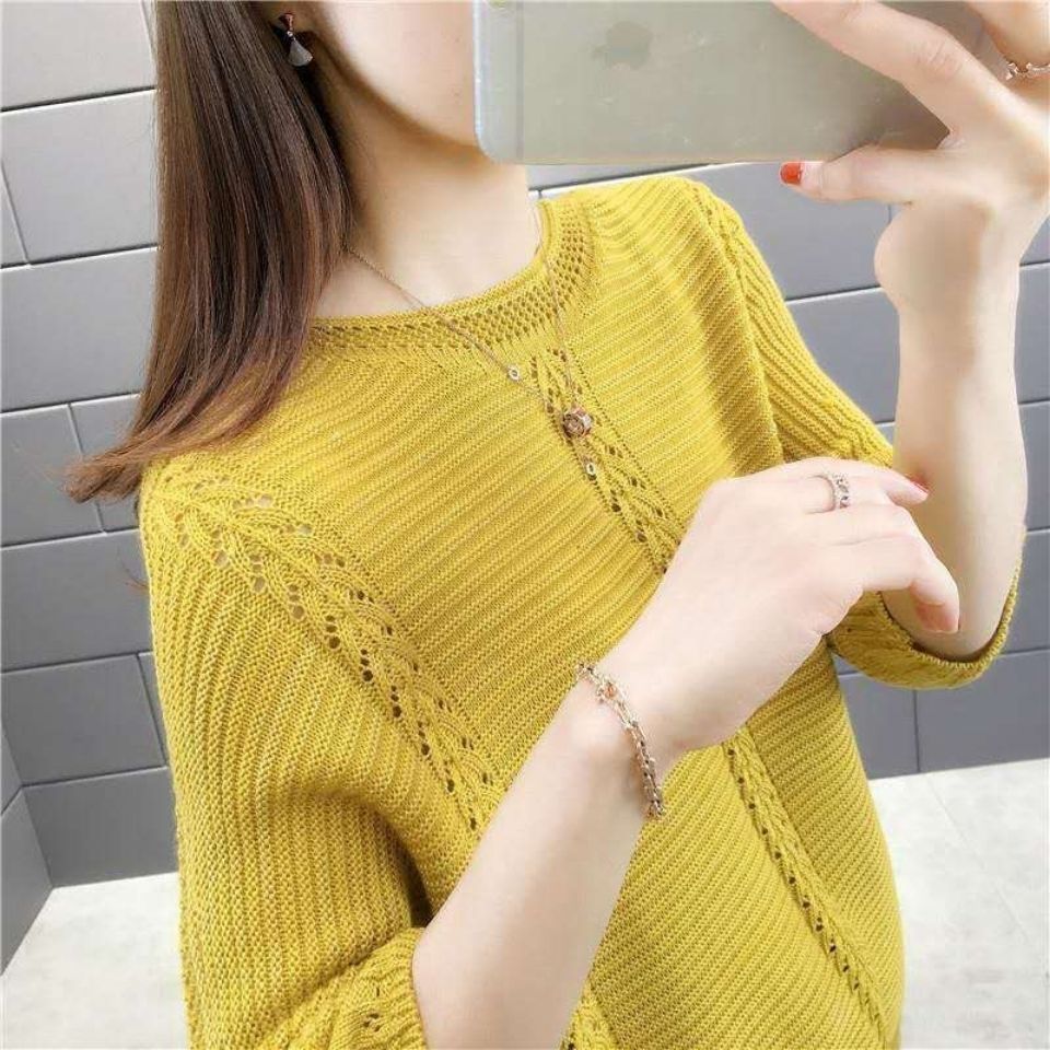 Damen Strickpullover Lässig Filigran Details Beige