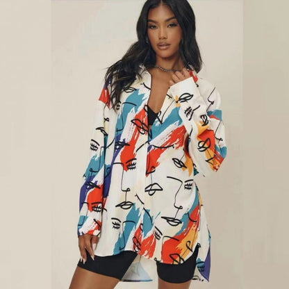 Damen Oversized Bluse Modisch Eveloria