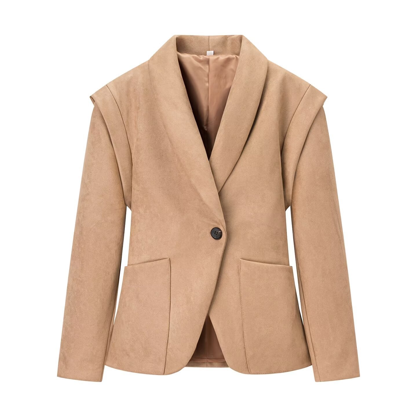 Damen Blazerjacke Wildlederimitat Weich Eveloria