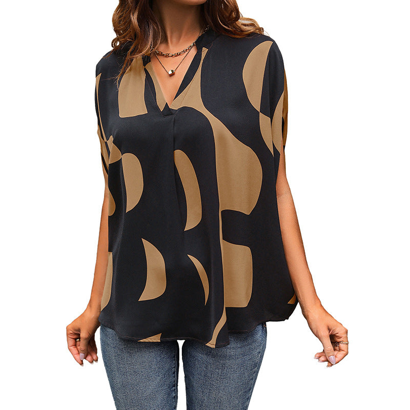 Damen Bluse Modernes Grafikdesign Locker Passform