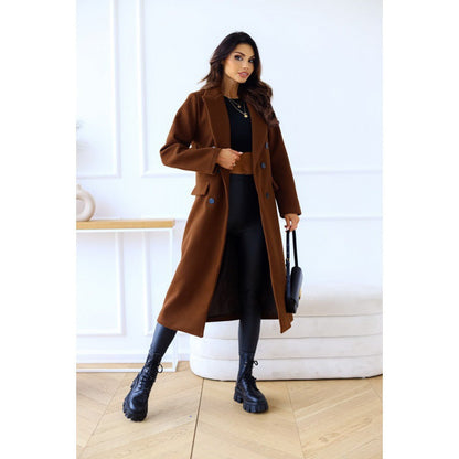 Damen Wollmantel Elegantes Design Doppelter Knopf