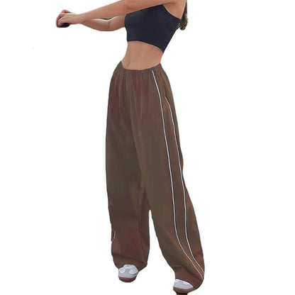 Damen Sport-Hose Weites Bein Elastischer Bund Eveloria