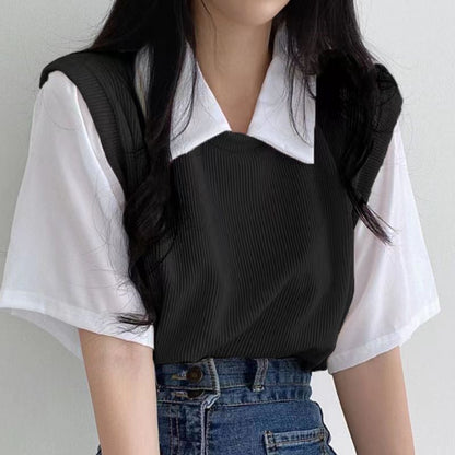 Damen Oversized Shirt mit Layering Effekt Bequem