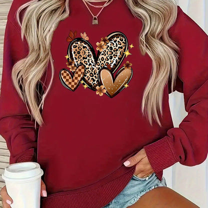 Damen Sweatshirt Herzmotive Eveloria