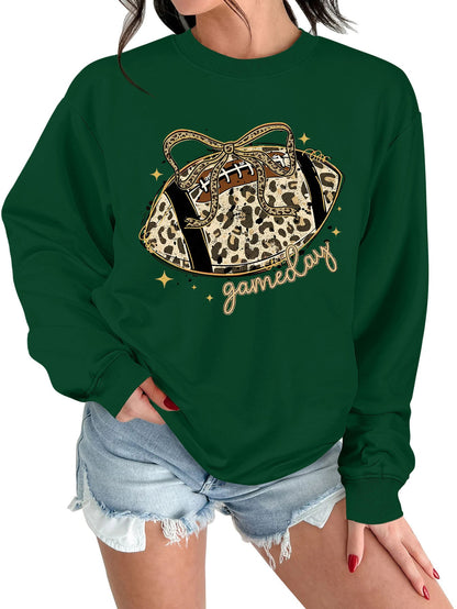 Damen Sweatshirt Sportmotiv Lässig Grau Eveloria
