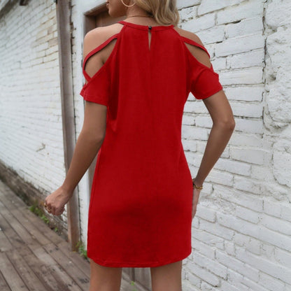 Damen Minikleid Cut-Out Verstellbare Träger Eveloria