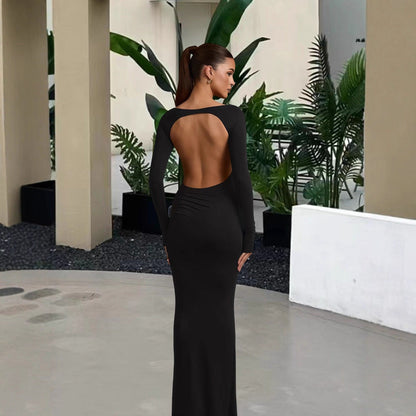 Eveloria Damen Abendkleid Figurbetont Langer Ärmel