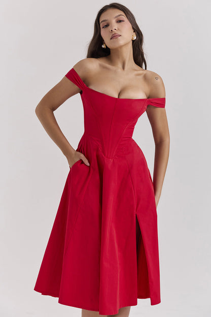 Damen Sommerkleid Floral mit hohem Beinschlitz Eveloria