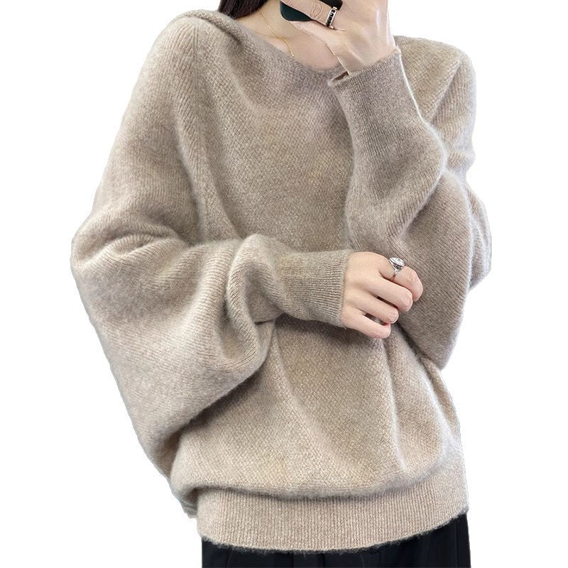 Damen Pullover V-Ausschnitt Weich Eveloria