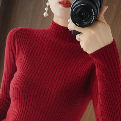 Damen Rollkragenpullover Eveloria Elegantes Merino-Woll-Mischgewebe