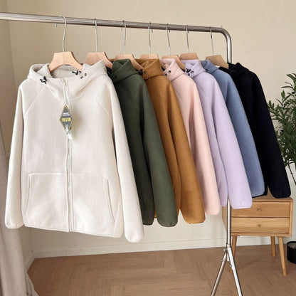 Damen Fleecejacke Hochkragen Mit Seitentaschen Eveloria