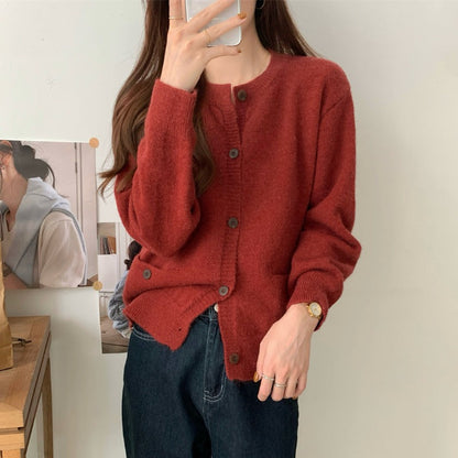 Damen Strickcardigan mit Taschen und Knopfverschluss Eveloria