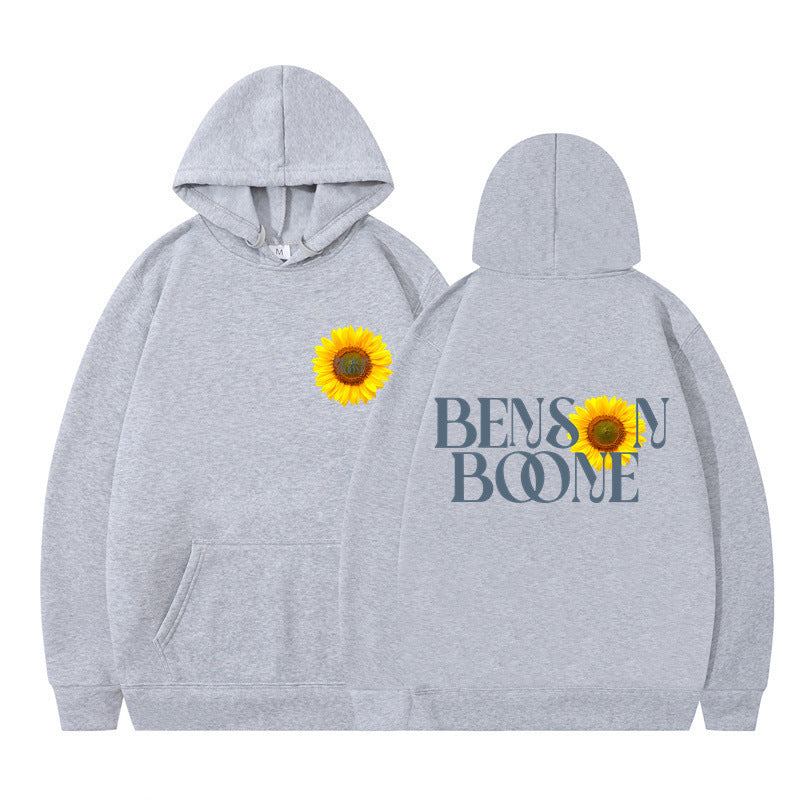Damen Kapuzenpullover Sonnenblumenmotiv Bequem Eveloria