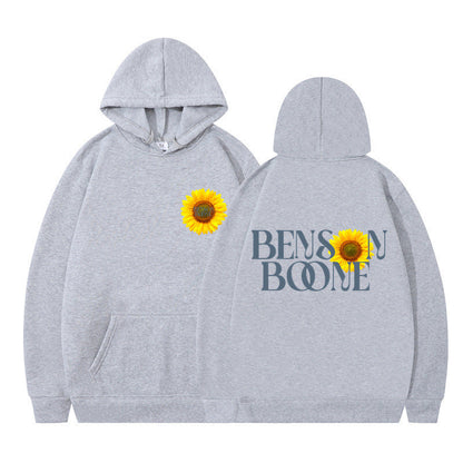 Damen Kapuzenpullover Sonnenblumenmotiv Bequem Eveloria