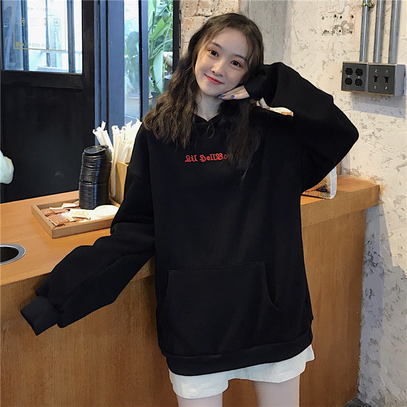 Damen Hoodie Übergröße Flügelapplikationen Eveloria