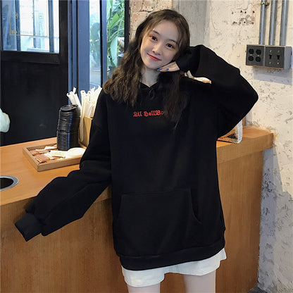 Damen Hoodie Übergröße Flügelapplikationen Eveloria