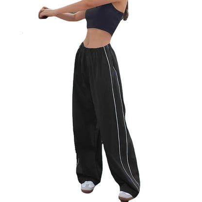 Damen Sport-Hose Weites Bein Elastischer Bund Eveloria