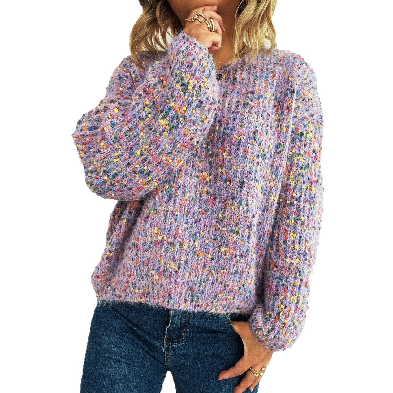 Damen Strickpullover Gemütlich Eveloria