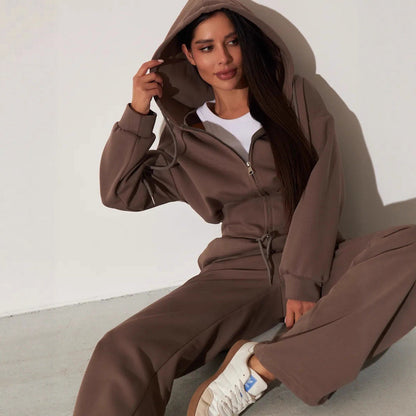 Damen Kapuzenoberteil und Sweatpants-Set Hochwerder Bund - Eveloria