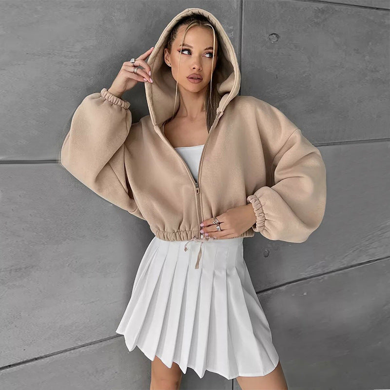 Damen Hoodie Reißverschluss Kordelzug Eveloria - Eveloria