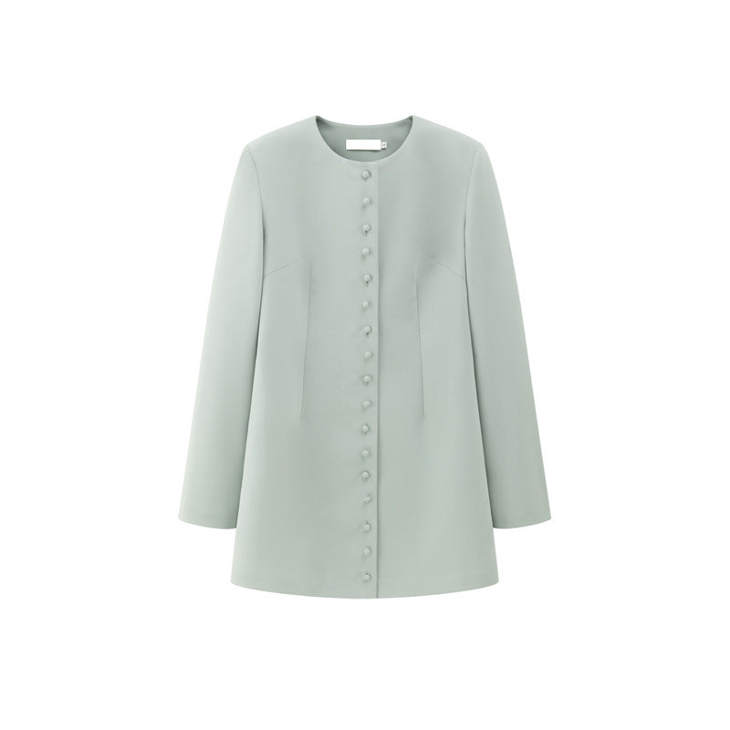 Damen Blazer Elegant Knopfleiste Eveloria