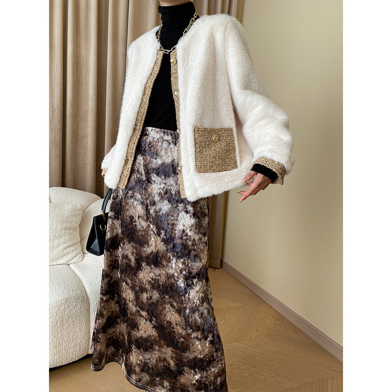 Damen Strickjacke Kuschelig Mit Knöpfen Und Taschen