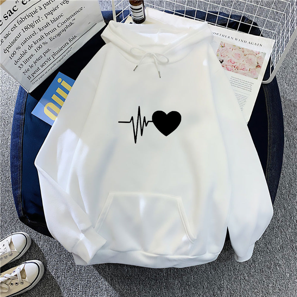 Damen Kapuzenpullover Herzschlagmotiv Eveloria - Eveloria