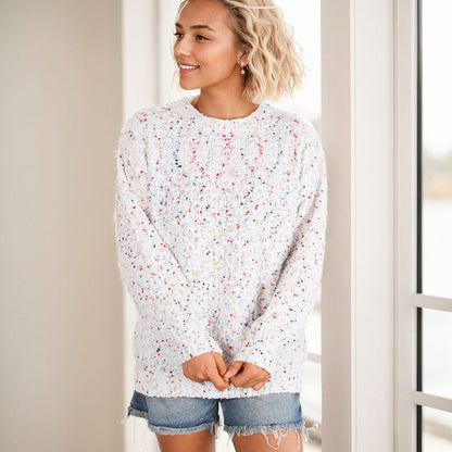 Damen Strickpullover Bunt Weich Eveloria
